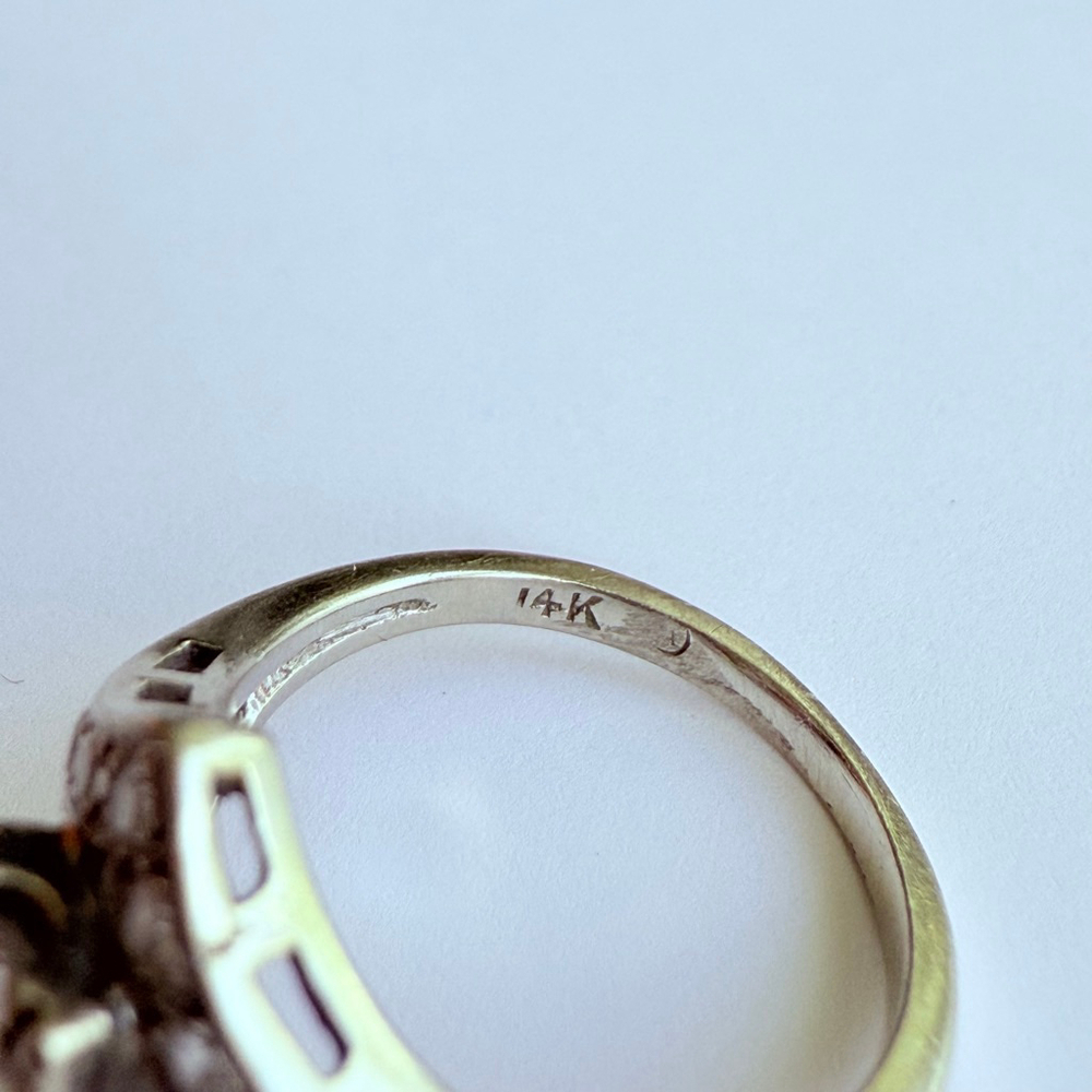 Estate Art Deco 14K Gold Custom .50 CT Solitaire Diamond Antique Engagement Ring - Picture 12 of 13